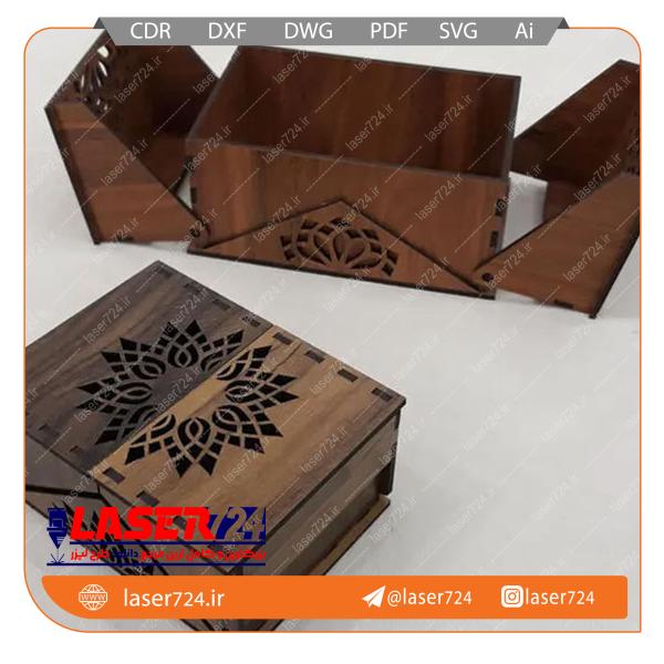 تصویر طرح برش لیزر جعبه درب دار #1